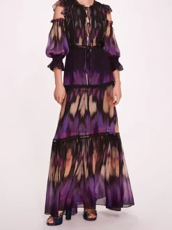 Abstract Viscose Maxi Dress