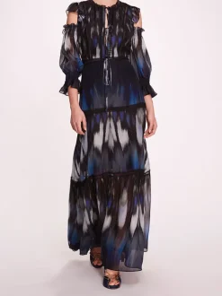Abstract Viscose Maxi Dress