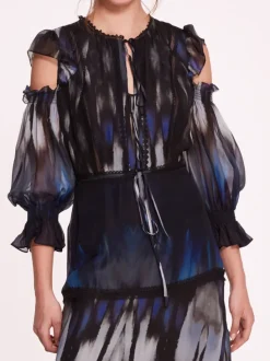 Abstract Viscose Maxi Dress