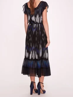 Abstract Viscose Midi Dress