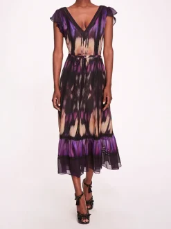 Abstract Viscose Midi Dress