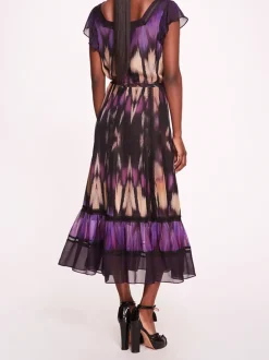 Abstract Viscose Midi Dress