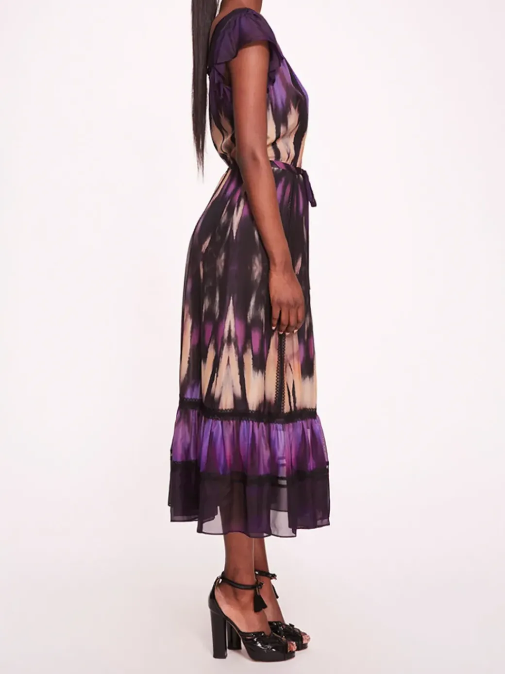 Abstract Viscose Midi Dress