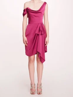 Asymmetrical Satin Mini Dress