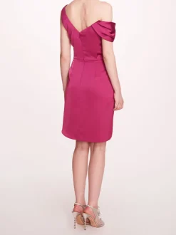 Asymmetrical Satin Mini Dress