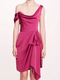 Asymmetrical Satin Mini Dress