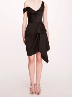 Asymmetrical Satin Mini Dress