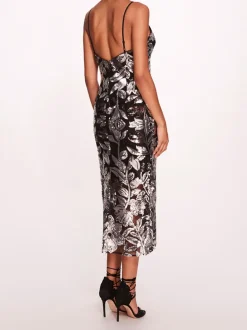 Botanical Sequin Midi Dress