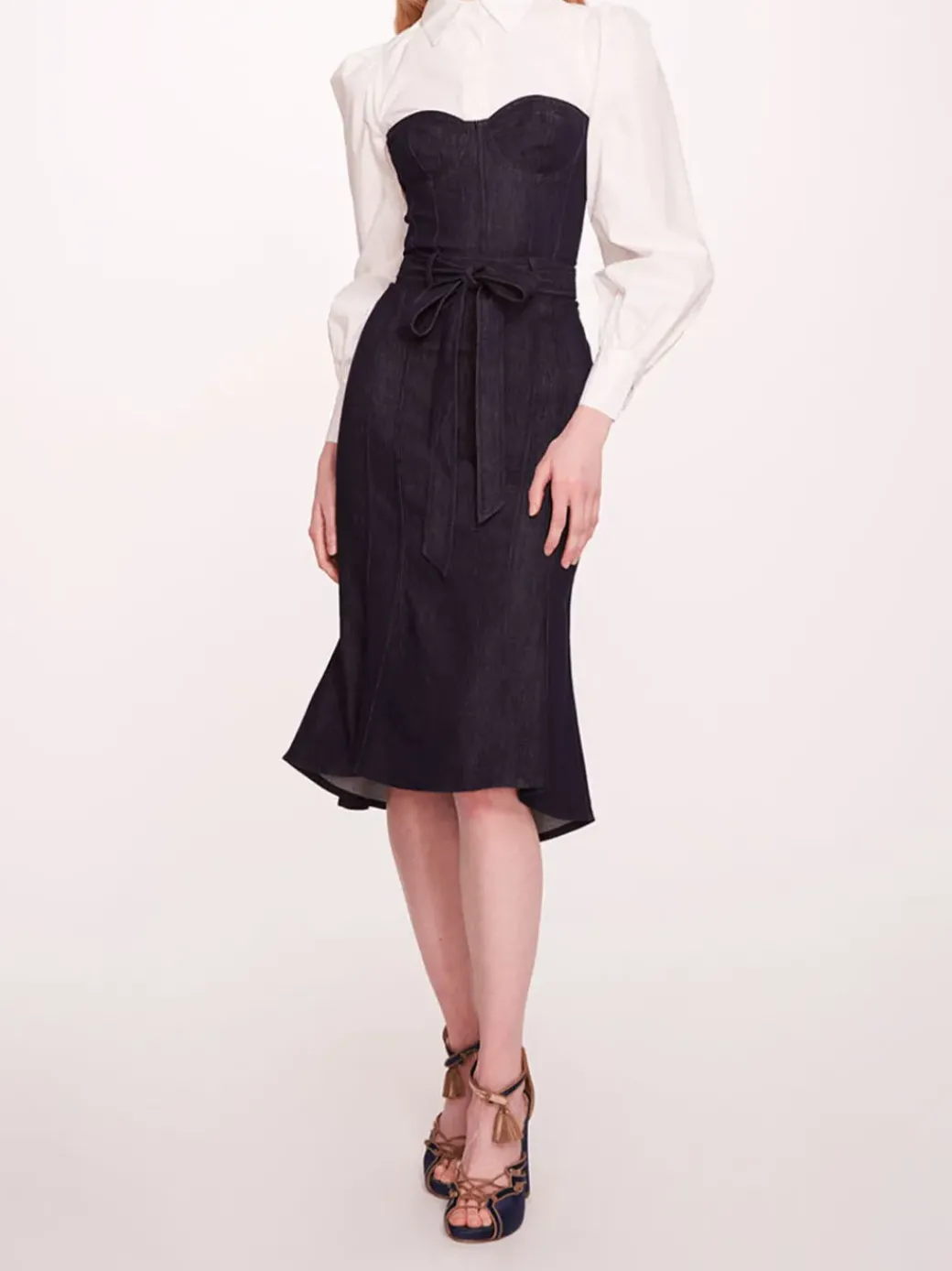 Denim Poplin Shirt Dress