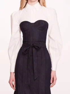 Denim Poplin Shirt Dress