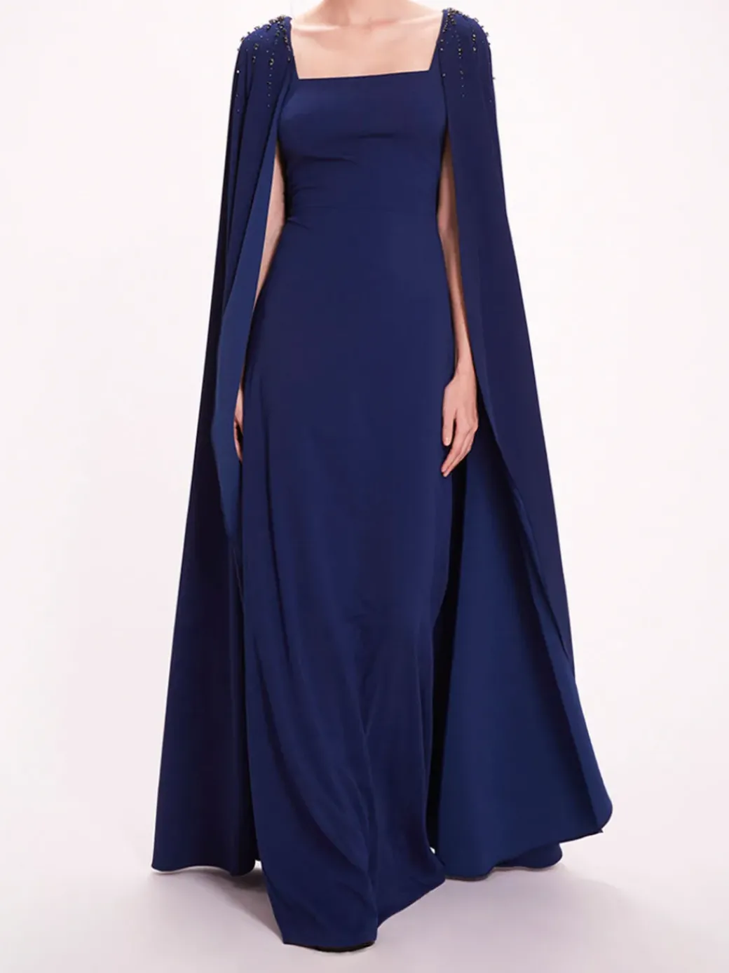 Embellished Cape Gown