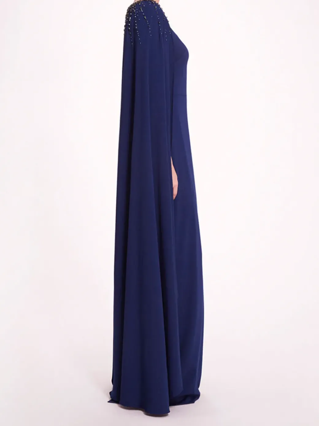 Embellished Cape Gown