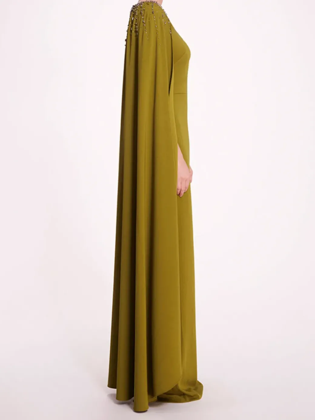 Embellished Cape Gown