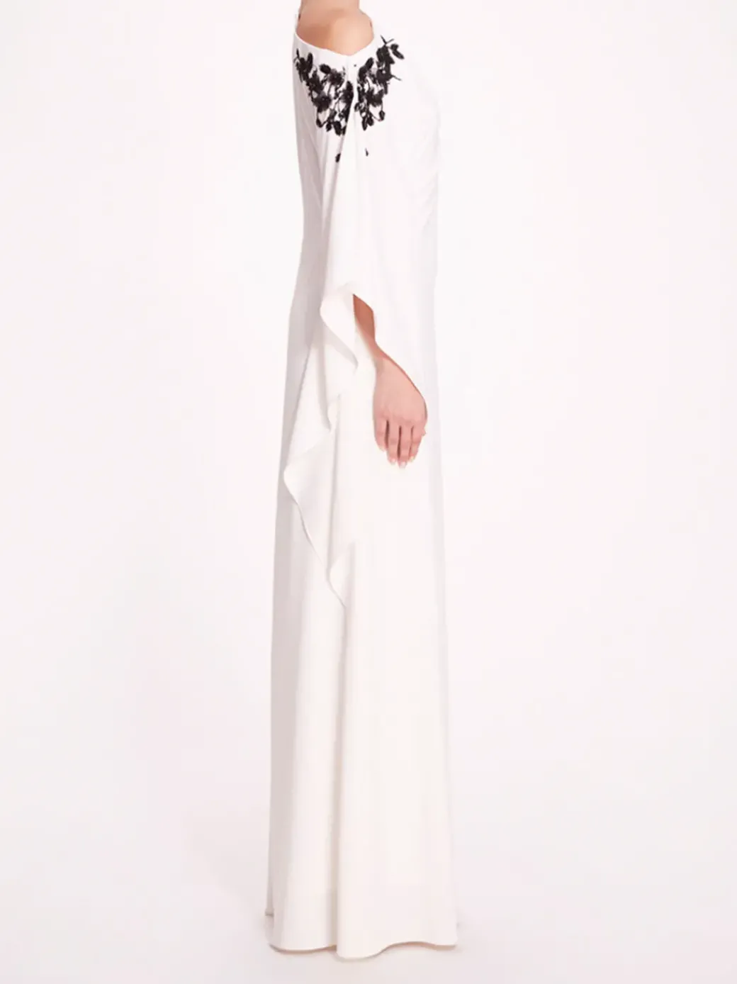 Embroidered Draped Kaftan