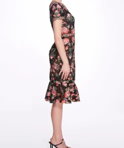 Embroidered Guipure V-neck Cocktail