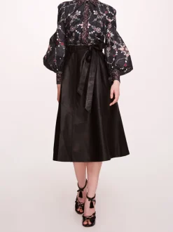 Faux Leather Poplin Midi Dress