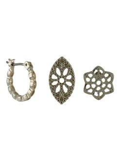 Floral Trio Earrings Set