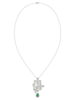 Floral White Gold Pendant Necklace