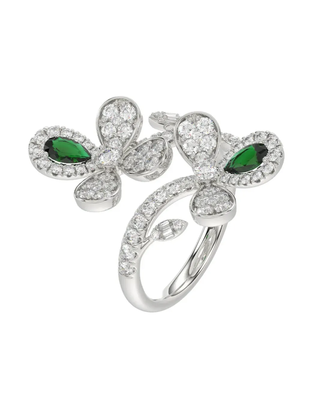 Floral White Gold Ring
