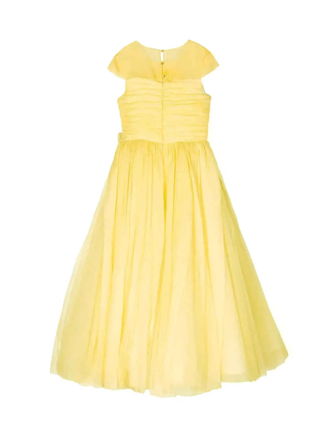 Flower-Embellished Crepe Gown
