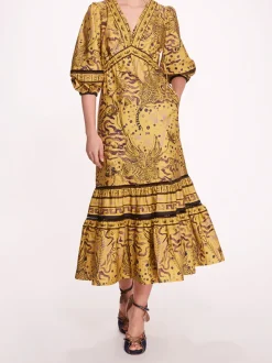 Flying Cheetah Tiered Midi Dress