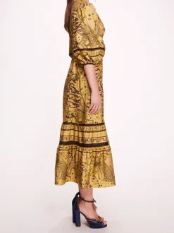 Flying Cheetah Tiered Midi Dress