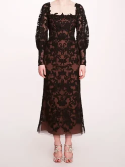 Long Sleeve Corded Midi Dress