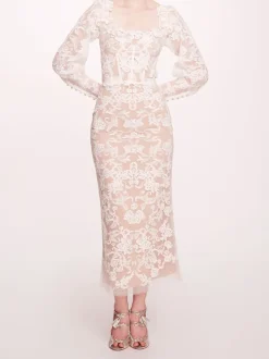 Long Sleeve Corded Midi Dress