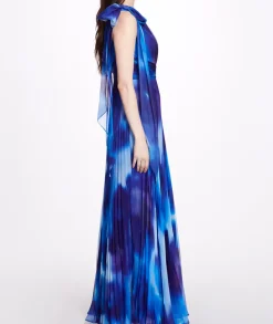 One Shoulder Pleated Gown