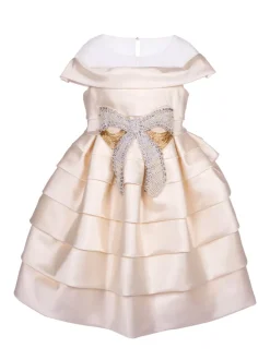 Pearl Detail Shantung Dress