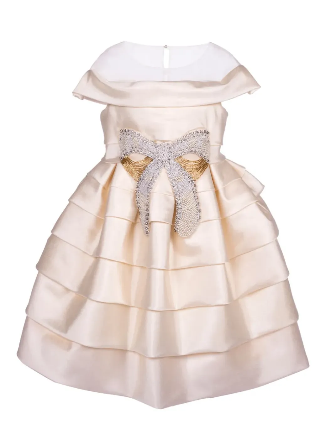Pearl Detail Shantung Dress
