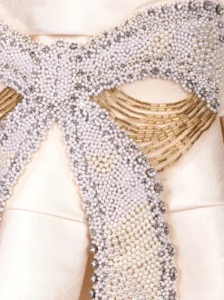 Pearl Detail Shantung Dress