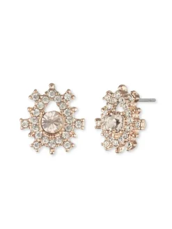 Poised Rose Button Earring