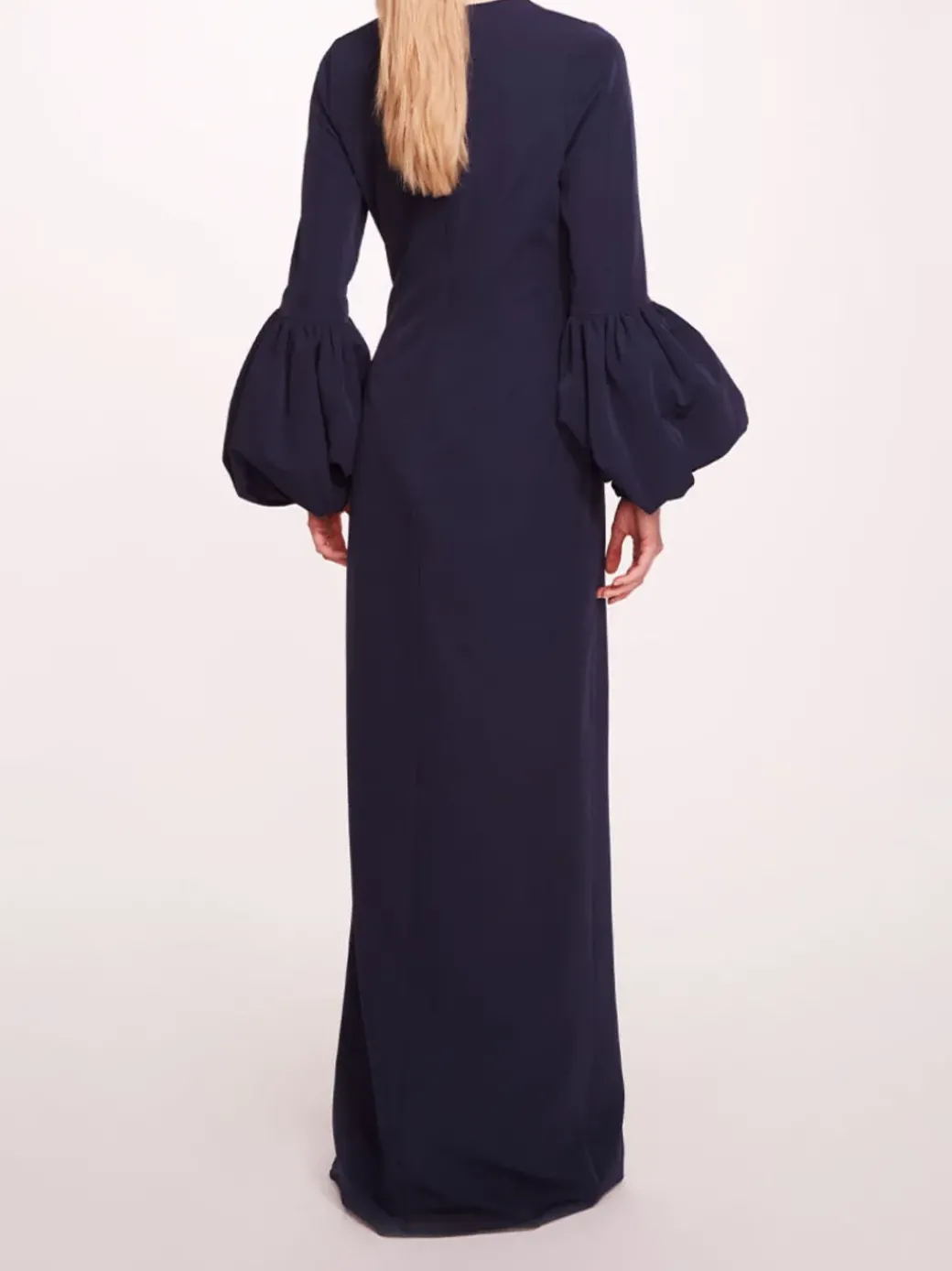 Puffed Sleeve Column Gown