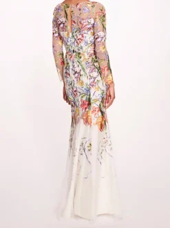 Ribbons Long Sleeve Gown