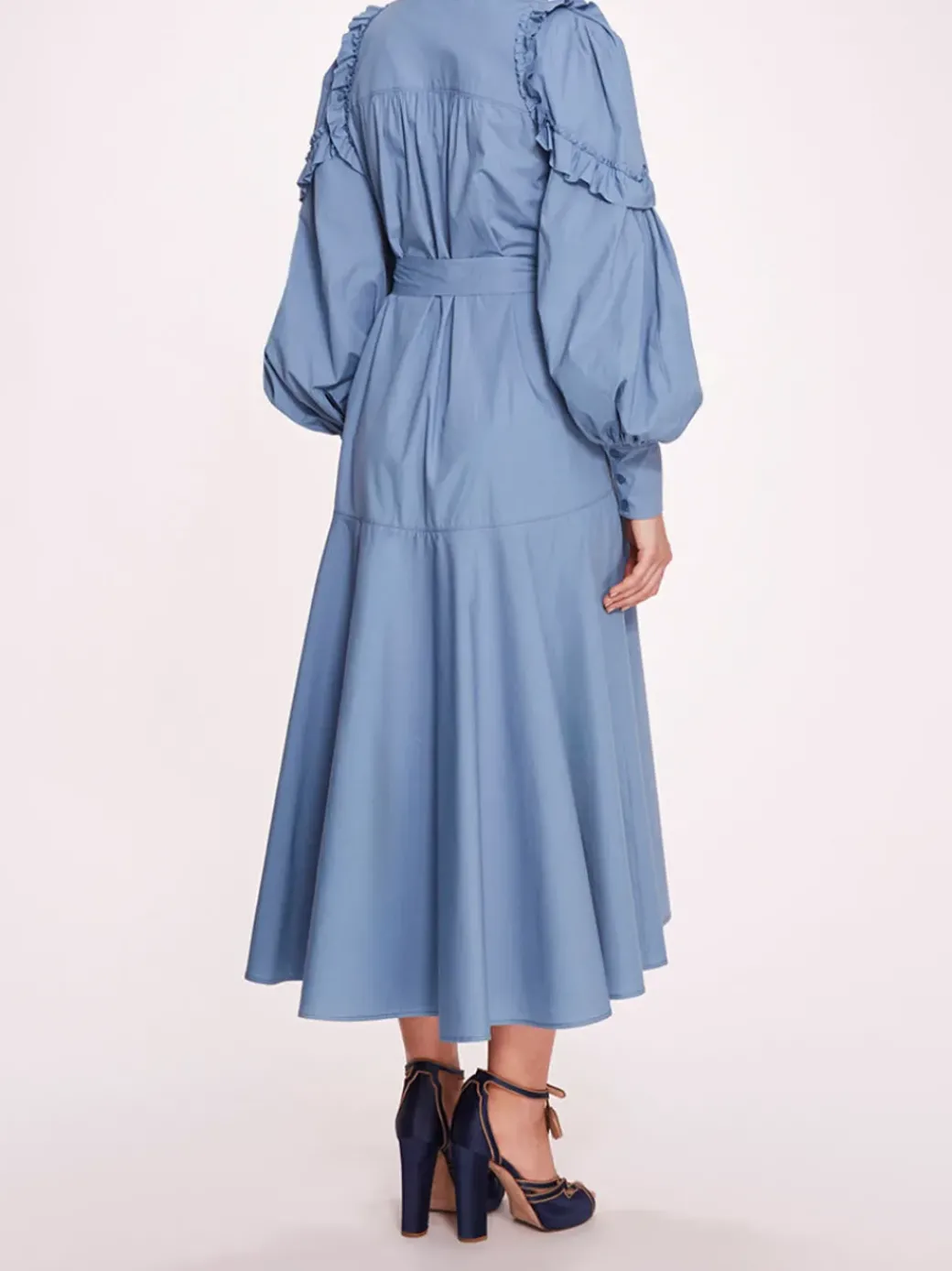 Rosette Ruffle Midi Dress