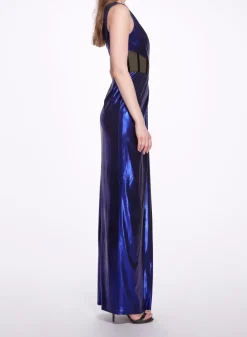 Side Cut-Out Foiled Gown