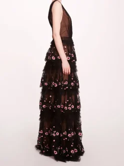Tiered Terrarium V-Neck Gown