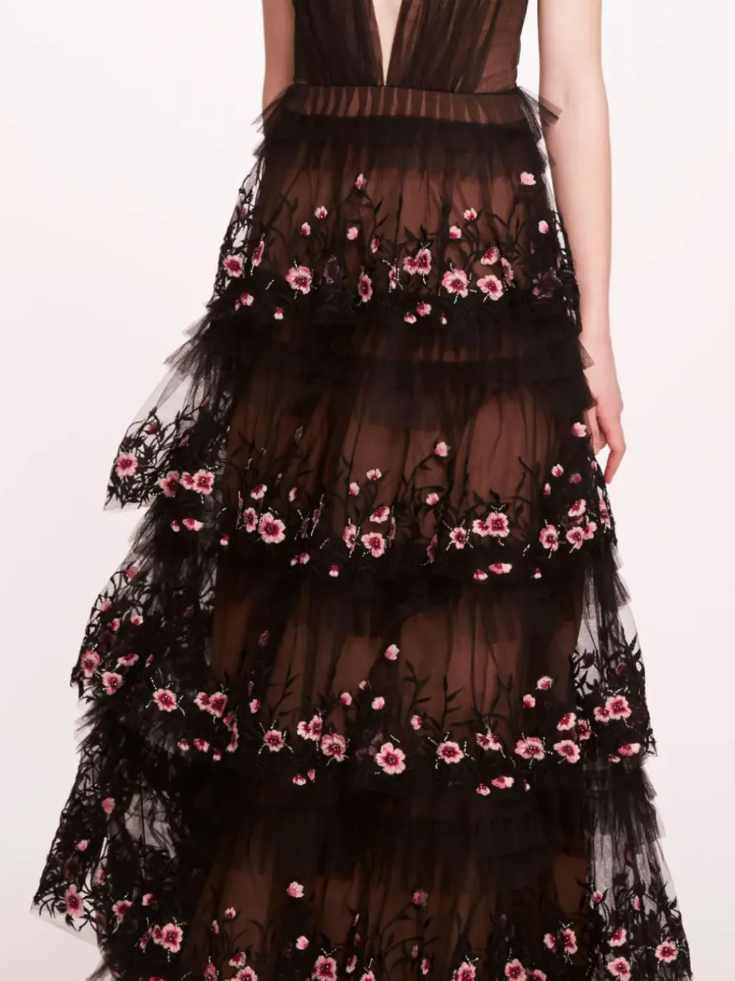 Tiered Terrarium V-Neck Gown