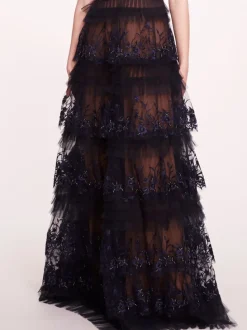 Tiered Terrarium V-Neck Gown