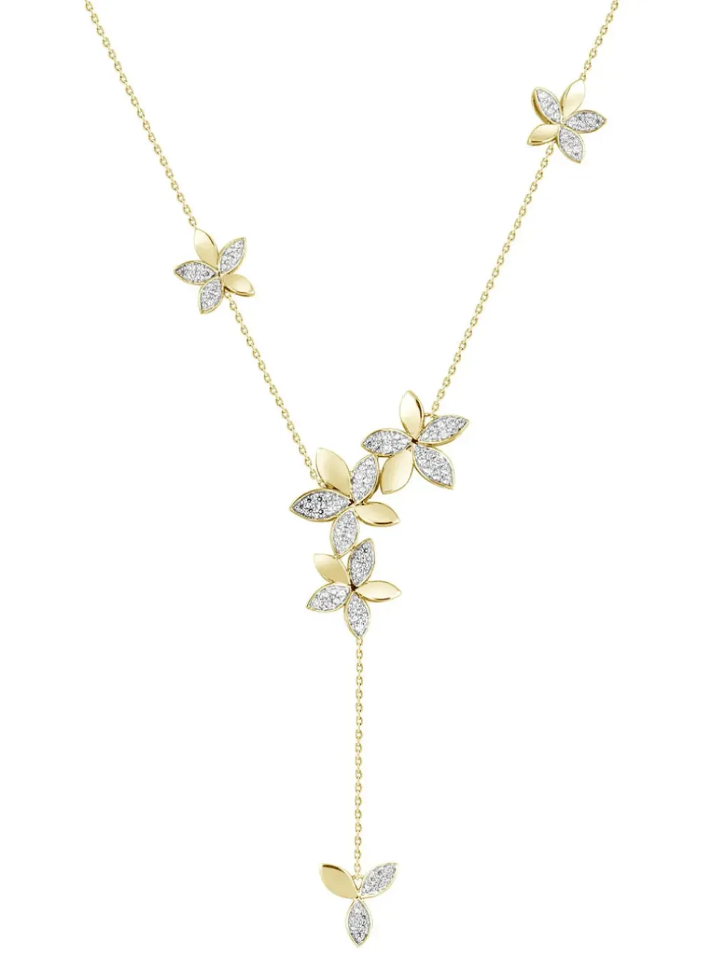 Wild Flower Yellow Gold Y Necklace