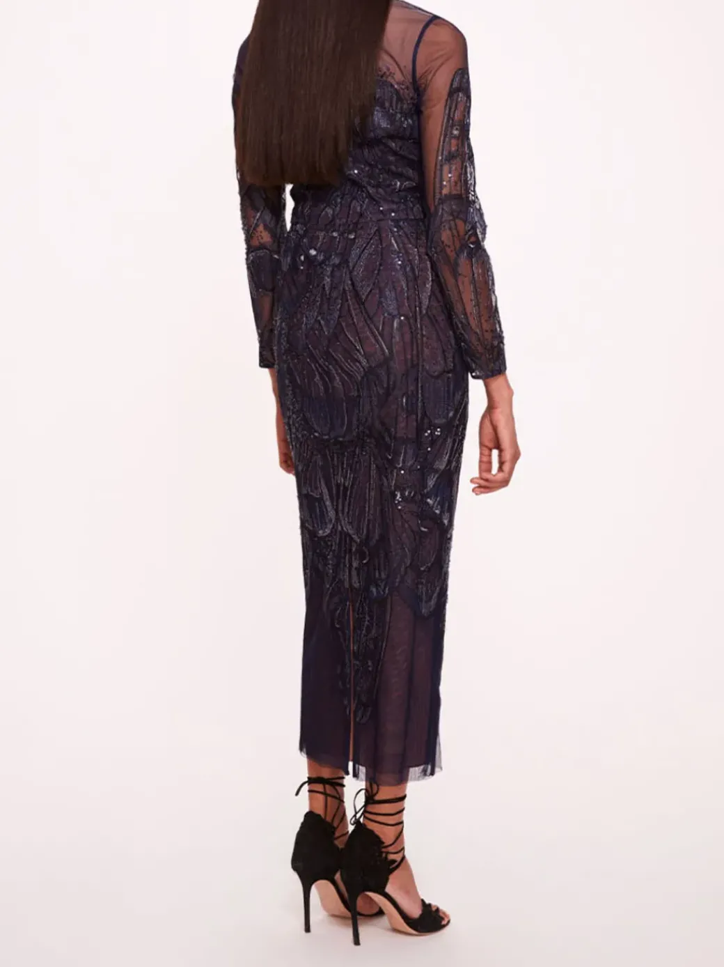 Winged Symphony Midi Dress